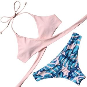 Padded Bikini Floral pink, 2 Piece, S